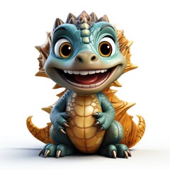 Fototapeta premium Halloween themed 3D dinosaur cartoon By Generated AI