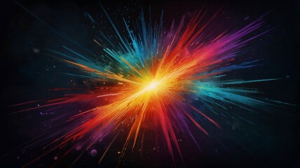 Fototapeta premium Antimatter abstract gradient with explosive, high-contrast effects blending darkness and radiant light