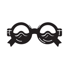 Fototapeta premium swimming goggles silhouette vector illustration
