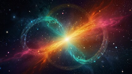Obraz premium Radiant antigravity design with weightless, glowing particles and layers of ethereal light