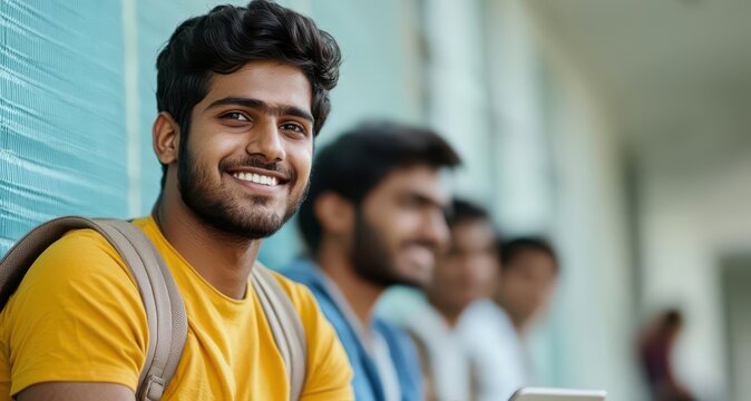 Financial Inclusion and Digital Banking concept. A group of students using a digital banking app to manage their educational expenses, financial inclusion digital banking