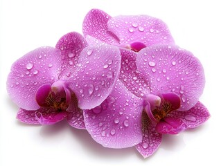Dew-Kissed Pink Orchids A Close-Up of Elegant Blooms