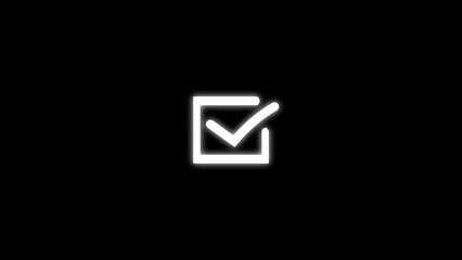 3d check mark icon pink and blue colors. Cartoon style. Colorful and interesting. Vector drawing.