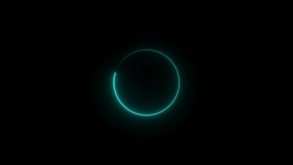 Abstract beautiful blue neon frame circle loading icon. ight round line with an advantage effect. 