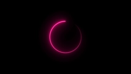 Blue neon fire style round, swirling circle shape. Burning border with blue light glowing. Glowing neon circle animation.