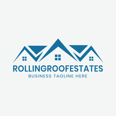 Rolling Roof Estates Logo Design Vector Template