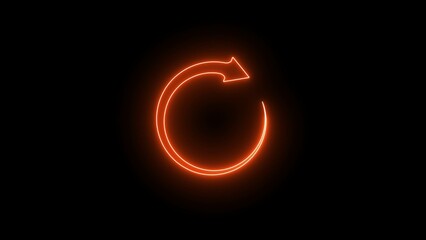 Neon light speech bubble. Refresh line icon. Rotation arrow sign. Reset or Reload symbol.  Loop arrow line icon. Refresh Arrowhead symbol. 
