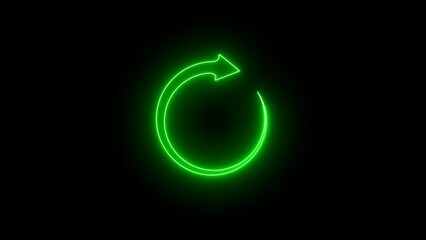 Neon light speech bubble. Refresh line icon. Rotation arrow sign. Reset or Reload symbol.  Loop arrow line icon. Refresh Arrowhead symbol. 