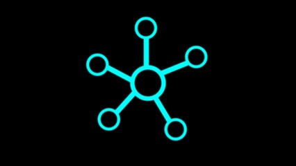 Hub flat network icon, connect structure vector symbol isolated background, technology system . Hub flat network icon, connect structure vector symbol isolated background.