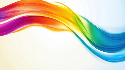 Obraz premium Abstract Rainbow Waves Flowing Across White Background