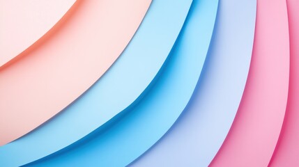 Abstract pastel paper curves layered design