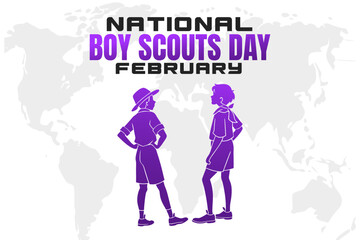 vector illustration for NATIONAL BOY SCOUTS DAY background