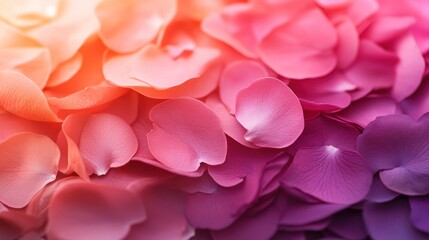 Naklejka premium A Colorful Collection Of Rose Petals In A Gradient