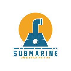 submarine logo vector illustration design. logo suitable for underwater tourism, restaurants, military and brand company
