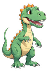Fototapeta premium A smiling T-Rex coloring page. ideal for kids. available for free.