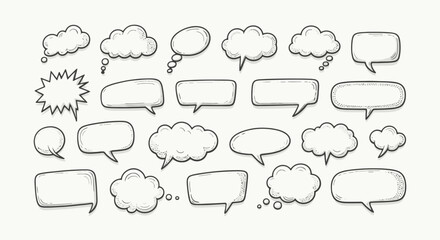 Fototapeta premium Hand-Drawn Vector in Various Shapes and Styles - Minimalistic Black Line Illustrations