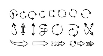 Naklejka premium Hand-Drawn Vector in Various Shapes and Styles - Minimalistic Black Line Illustrations