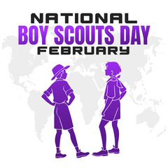 NATNATIONAL BOY SCOUTS DAY Vector Illustration for post background
