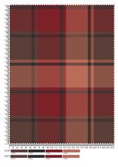 Plaid fabric pattern, blue, brown, cream, seamless for textiles, and for designing clothes, skirts or decorative fabrics. Vector illustration.