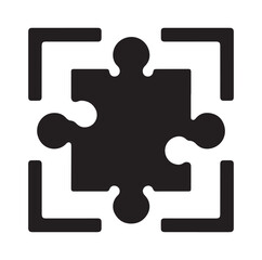 puzzle piece icon silhouette vector illustration