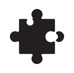 puzzle piece icon silhouette vector illustration