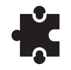puzzle piece icon silhouette vector illustration