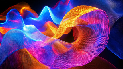 Obraz premium Colorful waves of light create a mesmerizing display in vibrant hues and flowing patterns