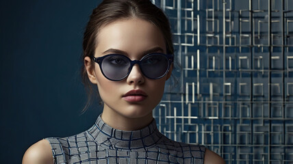 Confident and Stylish Smart Woman Wearing Spectacles