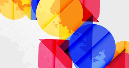 Grainy stain texture geometric abstract background with circles, squares and lines. Vector Illustration For Wallpaper, Banner, Background, Card, Book Illustration, landing page