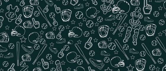baseball doodle background, sports template theme, editable vector eps 10.