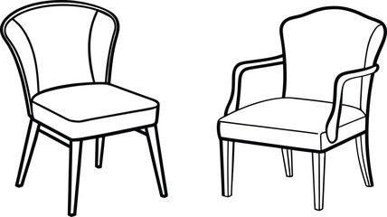 Fototapeta premium black and white chairs