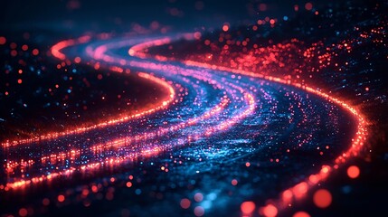 Glowing Financial Road Symbolizing Journey Toward Bright Future