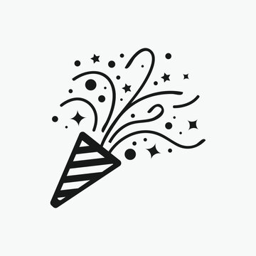 recommend clip art: Celebration Icon Festive Party Popper with Fireworks