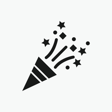 recommend clip art: Celebration Icon Festive Party Popper with Fireworks