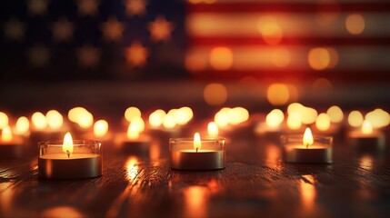 Candles and the American Flag