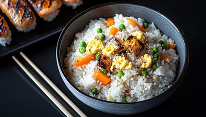 Delicious Fried Rice with Egg and Vegetables in Bowl