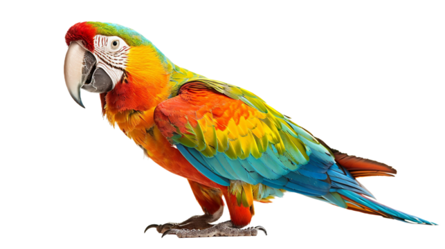 Lively Parrot with a Playful Spirit on transparent background PNG.