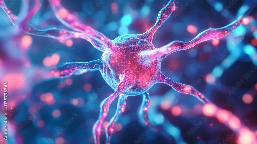Poster visual representation of neural networks depicting complex connections. generative ai