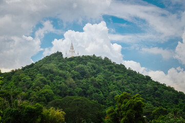 White Pagoda or White Castle ,Architecture (Loha Prasat Phra That Si Mueang Pong) at Wat Aranyawat, Chiang mai, Northern Thailand.