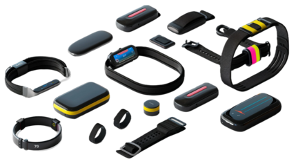 Versatile Modular Fitness Tracker on transparent background PNG.