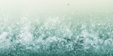 Snowflakes falling in the air, white and green gradient background, high-resolution, professional photograph, Superresilience, vivid colors, colorful, background design for PowerPoint presentation