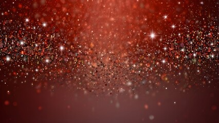 Christmas Snowflakes and Red Stars with Gold Sparkles &ndash; Winter Holiday Celebration Background"
