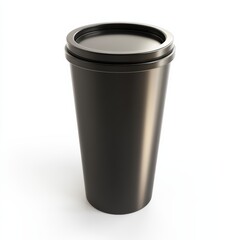 A 3D icon of a coffee tumbler with a sleek lid, centered and isolated on a white background