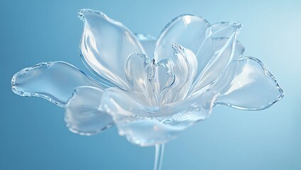 Abstract Water Flower: Crystal Clear Bloom, Liquid Art
