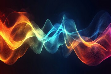 Obraz premium Abstract Colorful Waves Digital Art Background