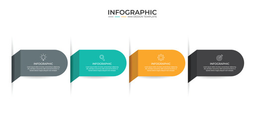 Vector Infographic label design template with icons and 4 options or steps