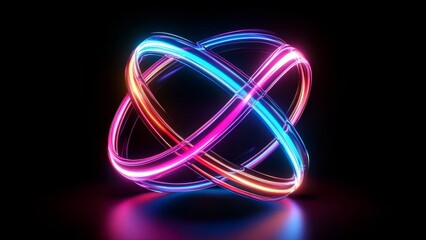 Colorful light rings create a dynamic visual display at night