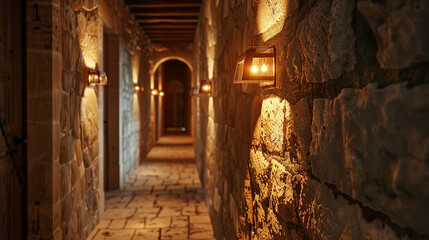 Fototapeta premium lamps embedded on walls 