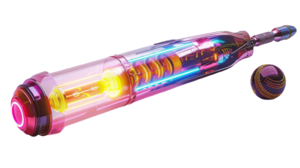 Innovative Cybernetic Cricket Gear on transparent background PNG.