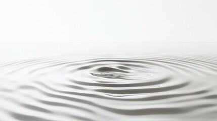 A calm water surface with gentle wave-like ripples and soft reflections, creating a peaceful vibe, on white